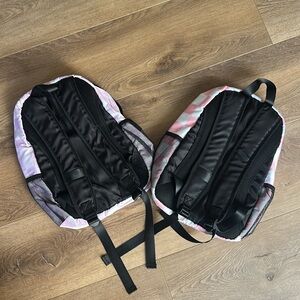 Purple/white checkerboard medium size backpack. Elementary school. Brand new.